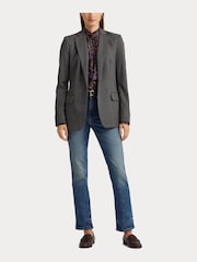 Lauren Ralph Lauren Grey Wool Twill Blazer - Image 5 of 9