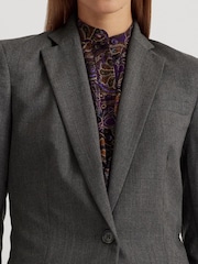 Lauren Ralph Lauren Grey Wool Twill Blazer - Image 8 of 9