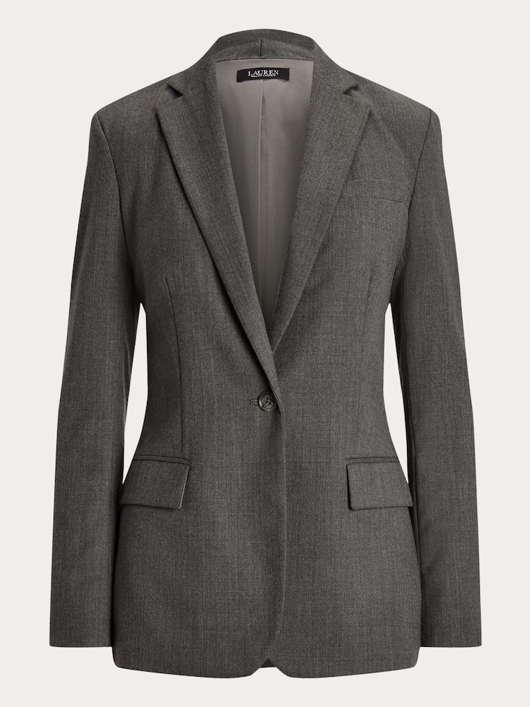 Lauren Ralph Lauren Grey Wool Twill Blazer - Image 9 of 9