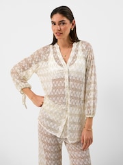 Accessorize White Crochet Beach Shirt - Image 1 of 4