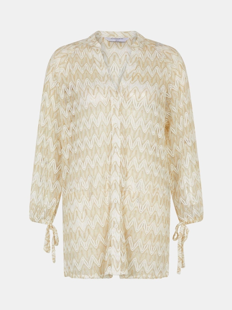 Accessorize White Crochet Beach Shirt - Image 4 of 4