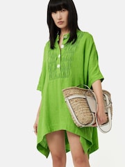 Jigsaw Green Button Detail Linen Cover-Up - Image 2 of 7
