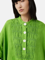 Jigsaw Green Button Detail Linen Cover-Up - Image 3 of 7