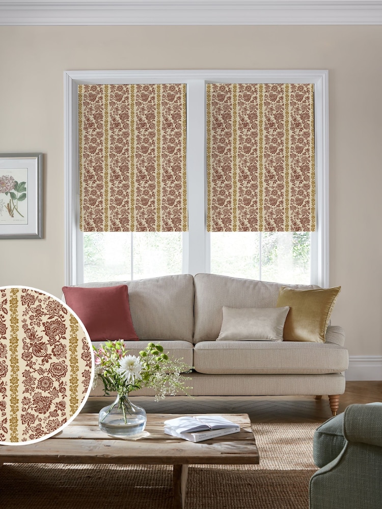 Laura Ashley Red Earlston Stripe Made To Measure Roman Blinds - Image 1 of 7 Laura Ashley Red Earlston Stripe Made To Measure Roman Blinds - Image 1 of 7