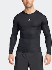 adidas Black TECHFIT Compression Training Long Sleeve Top - Image 3 of 7