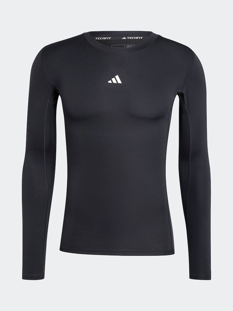 adidas Black TECHFIT Compression Training Long Sleeve Top - Image 7 of 7