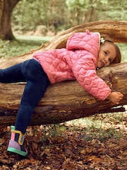 JoJo Maman Bébé Navy Blue Cosy Lined Colour Block Wellies - Image 6 of 6