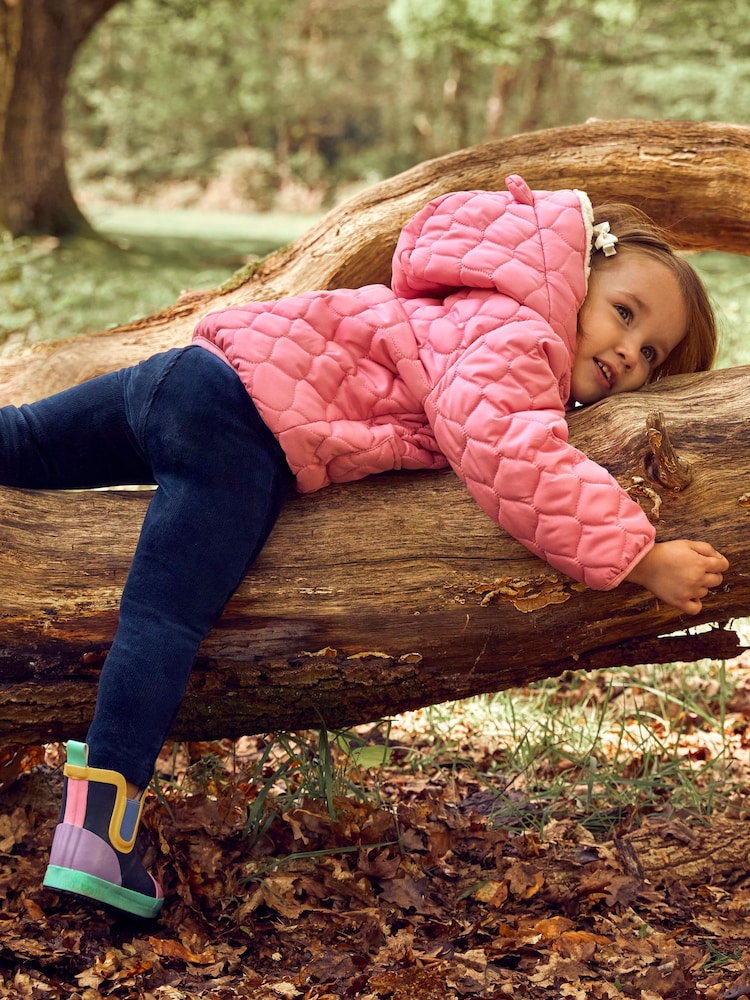 JoJo Maman Bébé Navy Blue Cosy Lined Colour Block Wellies - Image 6 of 6