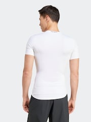 adidas White TECHFIT Compression Training T-Shirt - Image 3 of 7