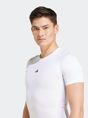 adidas White TECHFIT Compression Training T-Shirt - Image 5 of 7