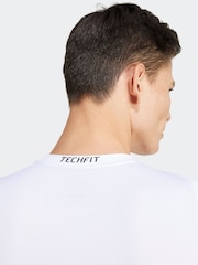 adidas White TECHFIT Compression Training T-Shirt - Image 6 of 7