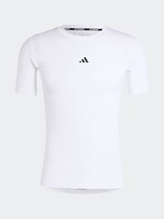 adidas White TECHFIT Compression Training T-Shirt - Image 7 of 7