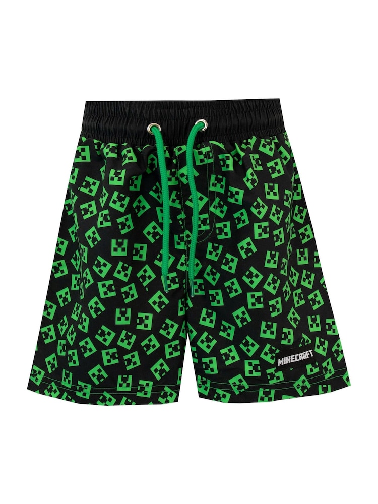 Character Green Minecraft Swim Shorts - Image 1 of 5