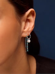 Accessorize 925 Sterling Silver Blue Stone Stud & Hoop Earrings 5-Pack - Image 2 of 2