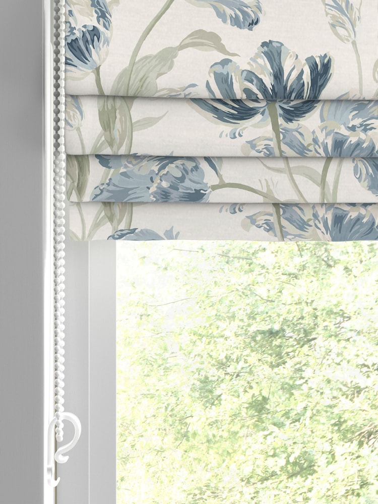 Laura Ashley Heritage Blue Gosford Made To Measure Roman Blinds - Image 2 of 7 Laura Ashley Heritage Blue Gosford Made To Measure Roman Blinds - Image 2 of 7