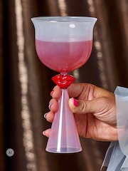 Eleanor Bowmer Pink and Blue Lips Tinted Wine Glass - Image 3 of 6