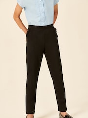 Black Pull-On Cotton Rich Stretch School Trousers (3-16yrs) - Image 1 of 6