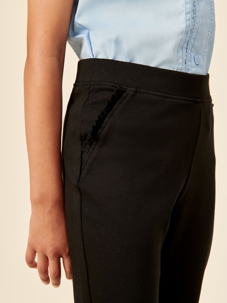 Black Pull-On Cotton Rich Stretch School Trousers (3-16yrs) - Image 2 of 6