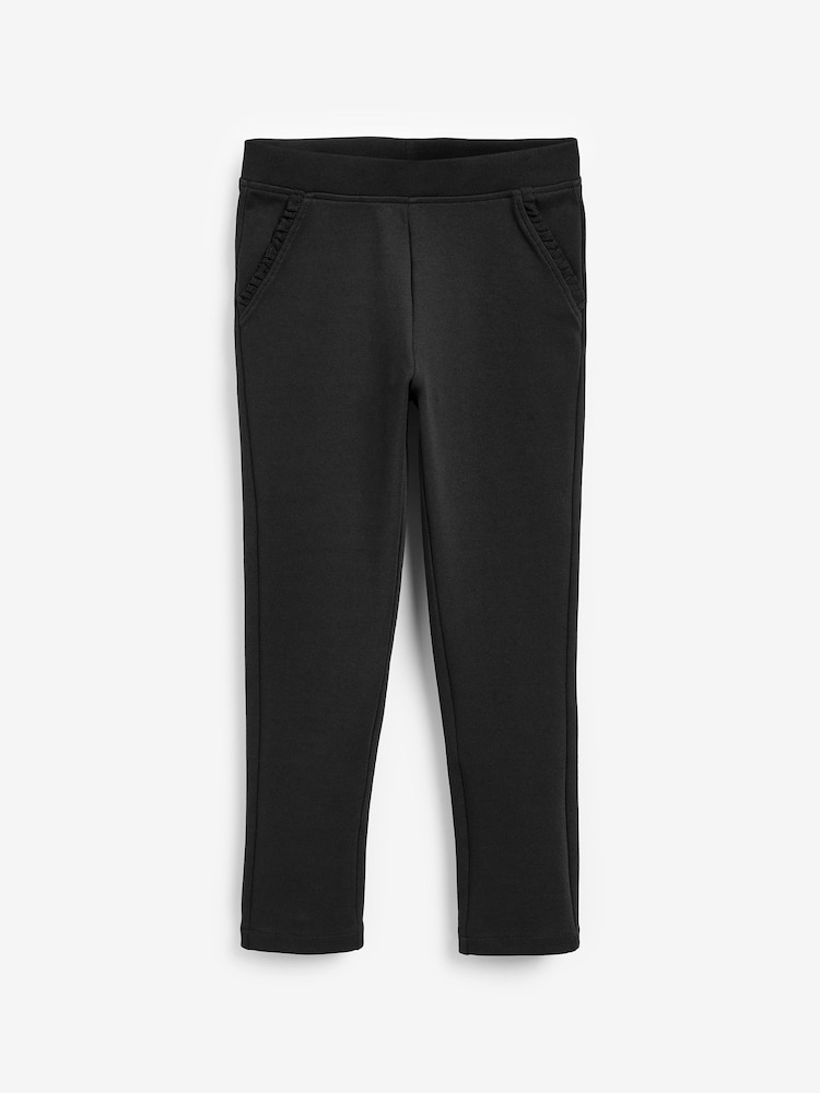 Black Pull-On Cotton Rich Stretch School Trousers (3-16yrs) - Image 3 of 6