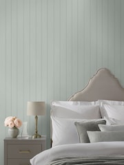 Martha Stewart Sage Wood Panel 10M Wallpaper - Image 1 of 4