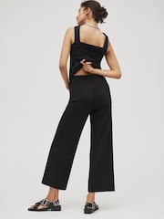 Anthropologie Black Maeve The Colette Knit Crop Wide-Leg Trousers - Image 3 of 4