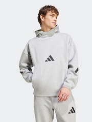 adidas Grey Z.N.E Hoodie - Image 1 of 8