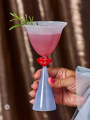 Eleanor Bowmer Pink and Blue Lips Tinted Cocktail Glass - Image 1 of 4