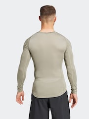 adidas Green Techfit Compression Training Long Sleeve Long Sleeve Top - Image 2 of 7