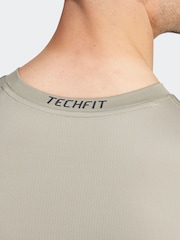 adidas Green Techfit Compression Training Long Sleeve Long Sleeve Top - Image 3 of 7