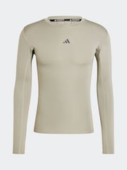 adidas Green Techfit Compression Training Long Sleeve Long Sleeve Top - Image 7 of 7