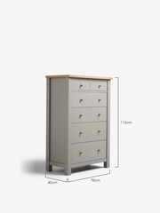 Dove Grey Malvern Paint Effect Multi Chest of Drawers - Image 7 of 7