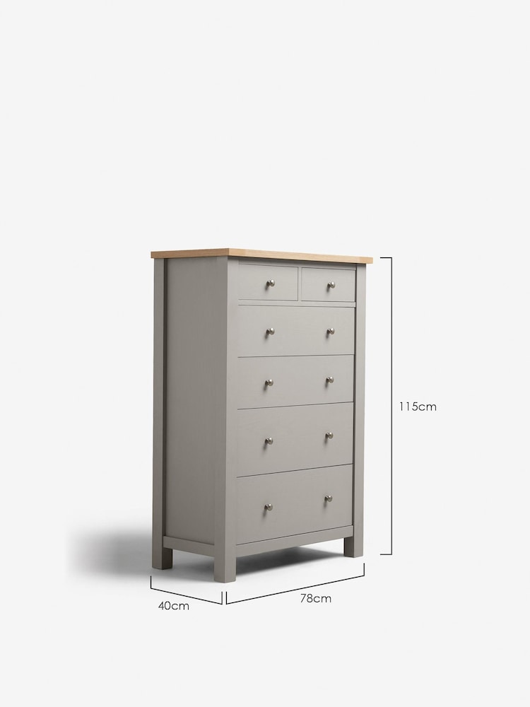 Dove Grey Malvern Paint Effect Multi Chest of Drawers - Image 7 of 7