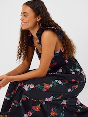 Accessorize Black Floral Print Frill Maxi Dress - Image 2 of 4