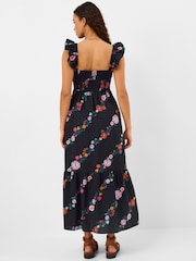 Accessorize Black Floral Print Frill Maxi Dress - Image 3 of 4