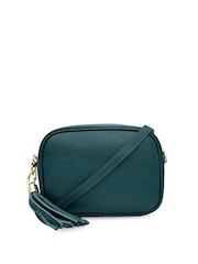 Apatchy Teal Blue The Tassel Leather Cross-Body Bag - Image 2 of 5