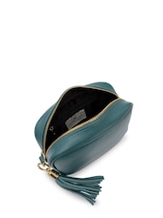 Apatchy Teal Blue The Tassel Leather Cross-Body Bag - Image 4 of 5