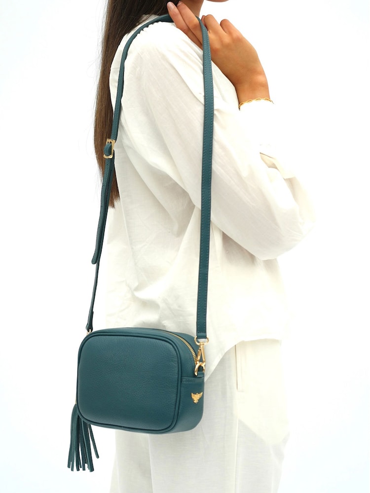 Apatchy Teal Blue The Tassel Leather Cross-Body Bag - Image 5 of 5 Apatchy Teal Blue The Tassel Leather Cross-Body Bag - Image 5 of 5