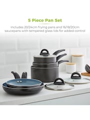 Tower 5 Piece Clear Stainless Steel Pan Set - Image 1 of 6