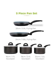 Tower 5 Piece Clear Stainless Steel Pan Set - Image 6 of 6