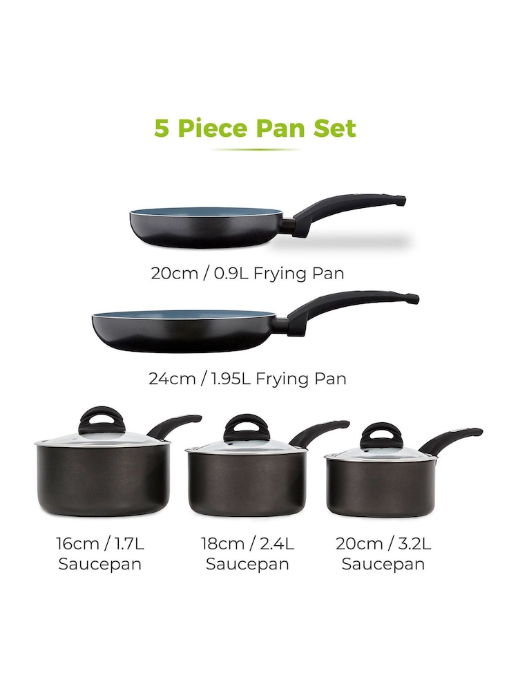 Tower 5 Piece Clear Stainless Steel Pan Set - Image 6 of 6