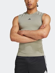 Зеленый - Компрессионный спортивный жилет без рукавов adidas Techfit - Изображение 6 из 7