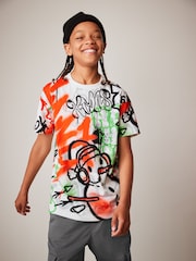 Multi Graffiti Short Sleeve Christmas T-Shirt (3-16yrs) - Image 1 of 7