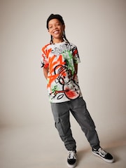 Multi Graffiti Short Sleeve Christmas T-Shirt (3-16yrs) - Image 2 of 7
