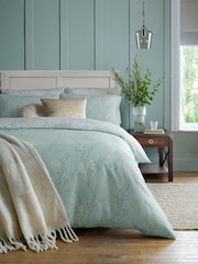 Laura Ashley Duck Egg Blue Pussy Willow 100% Cotton Duvet Cover and Pillowcase Set - Image 1 of 2