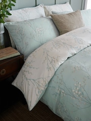 Laura Ashley Duck Egg Blue Pussy Willow 100% Cotton Duvet Cover and Pillowcase Set - Image 2 of 2