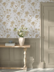 Martha Stewart Antique Gold Floral Vine 10M Wallpaper - Image 1 of 4