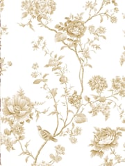 Martha Stewart Antique Gold Floral Vine 10M Wallpaper - Image 2 of 4