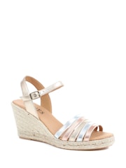 Jones Bootmaker Gold Espadrille Wedge Heels - Image 3 of 6