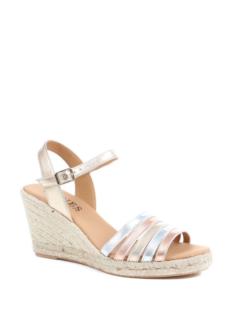 Złote espadryle Jones Bootmaker na koturnie - Image 5 of 8