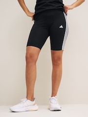 adidas Black 3 Stripe Shorts - Image 1 of 4